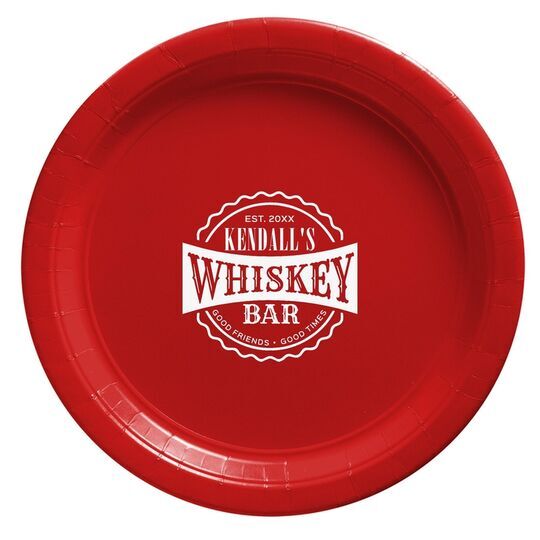Good Friends Good Times Whiskey Bar Paper Plates